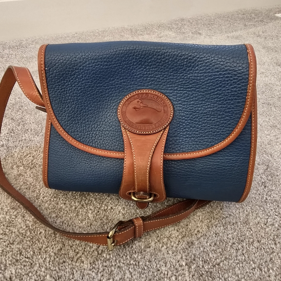 Dooney & Bourke Handbags - Dooney & Bourke Navy and Tan Crossbody Bag